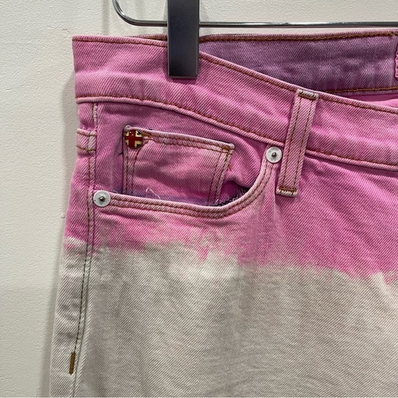 Hudson Krista Super Skinny Crop Chelsea Pink Ombre Stretch Mid Rise Jeans 27 - Picture 8 of 14